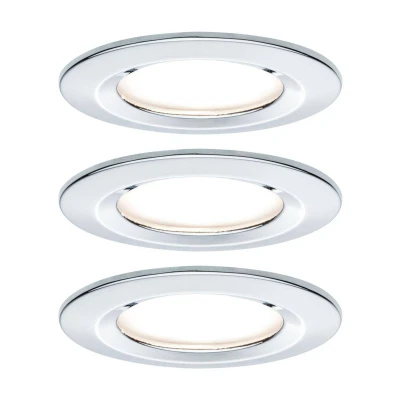 Bild av Paulmann 3 pack spot Nova rund, IP44, dimbar, krom