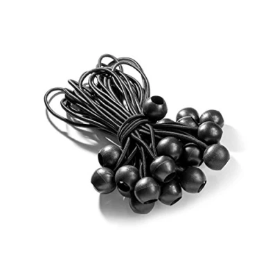 Bild av Fuxton 25 TÜV certifierat spänngummi med kula (svart 21 cm) för tält, presenningar, affischer. Presenningsspännare, expanderögla, presenningshållare, gummispännare, tältgummi