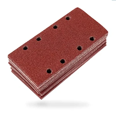 Bild av S&amp;R Velcro sandpapper professionell uppsättning 93 mm x 185 mm, 35 slipark, 5 korn P40, P60, P80, 10 P120, P240, slipremsor för slipmaskin