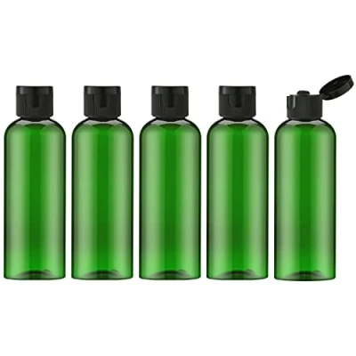 Bild av Toureal 100 ml flaska med tomt lock (5 st), påfyllningsbar reseflaska för kosmetika tratt (grönt)
