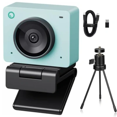 Bild av OBSBOT MÄT 2 Ultra HD 4K streaming ➔1080p at 60 FPS, videokonferenskamera med KI automatiskt bildutskärning, USB C, dubbla brusreduceringsmics, Works with Microsoft Teams/Zoom Grön