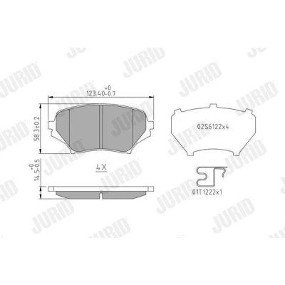 Bild av JURID 573639J Jeu de plaquettes frein avec indicateur d&#039;usure clip piston sans accessoires MAZDA: MX 5 3