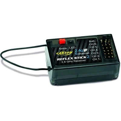 Bild av Carson 500501537 Modellsport Reflex Stick 2 6 kanals mottagare 2,4 GHz plug in system Graupner/JR, svart