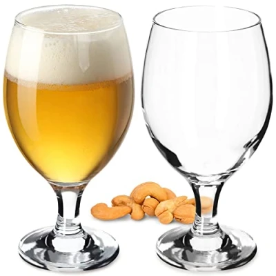 Bild av KADAX ölglasuppsättning, ölsida av glas, ölrör, veteglas för mörkt och lätt öl, hantverksölglas, ölkanna, pilsnerglas, ölglas, öl trofé (400 ml, 2 bitar transparent)
