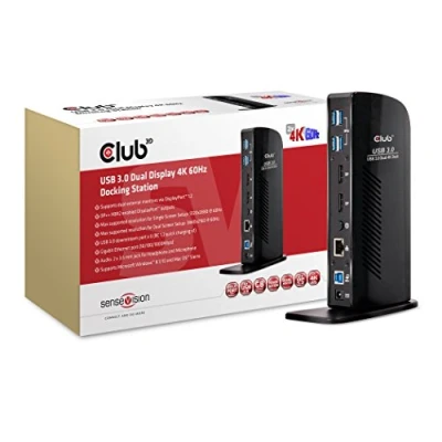 Bild av Club 3D Club3D SenseVision USB 3.0 Dual Display 4K60Hz Docking Station