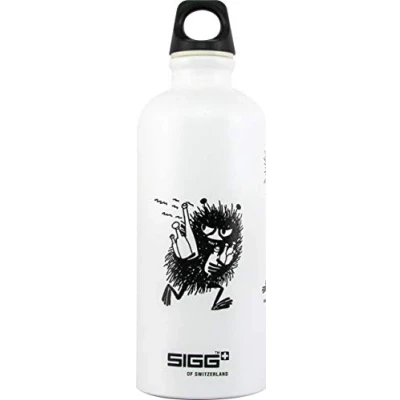 Bild av SIGG X Mumin Stinky dricksflaska för barn (0,6 L), giftfri vattenflaska med läckagesäkert lock, tillverkad i Schweiz aluminiumflaska vatten
