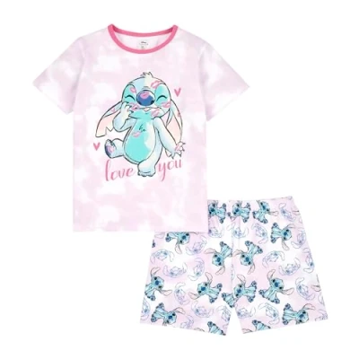 Bild av Disney Lilo &amp; Stitch pyjamas för flickor, set med shorts, nattkläder, Lila, 10 11 Years