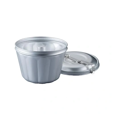 Bild av Dr. Oetker pudding mal Waterbadvorm aluminium Ø 21 cm, puddingvorm met deksel voor tulband cakes en toetjes, bakvorm leuke bak creaties (Kleur: zilver), Aantal: 1