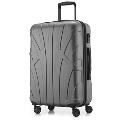 Bild av Suitline Koffer i 3 Größen, Vagnset Rollkoffer Hartschalen Reisekoffer (55 cm, 66 76 cm) Zwillingsrollen, 15 Verschiedene Farben, SILVER, Resväska