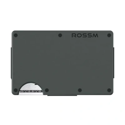 Bild av ROSSM slim minimalistisk framficka RFID blockerande plånböcker i kolfibermetall för män med pengaklämma och kontanthållare., gevärsmetall, Cash Strap