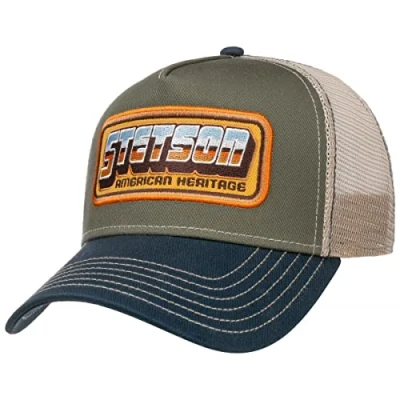 Bild av Stetson American Heritage Patch Trucker Keps Herrar meshkeps basebollkeps snapback cap Snapback, med skärm Höst Vår Vinter Sommar One Size olivgrön