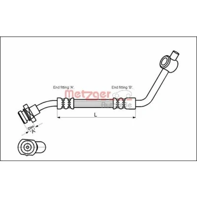 Bild av METZGER 4112529 Flexible De Frein 340 M10 x 1 NISSAN: TERRANO 2, Pick Up, 1, FORD: Maverick SUV