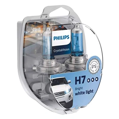 Bild av Philips CrystalVision 12972CVSM H7 55W halogen PX26d 1,140 lm glödlampor för bil (H7, 55 W, halogen, helljus, halvljus, PX26d, 4,300 K), silver