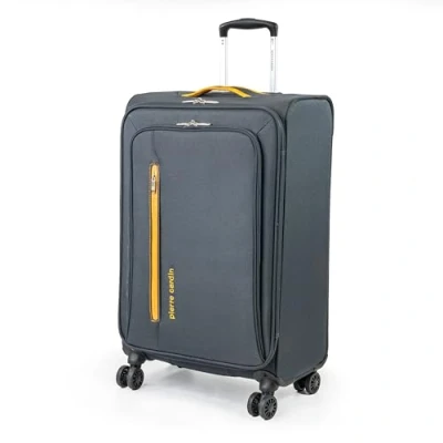 Bild av Pierre Cardin Cion mjukt bagage med stresstestade hållbara hjul Teleskopiskt draghandtag resväska förpackningsremmar CL610M, grå och Orange, M, Medium 69 cm