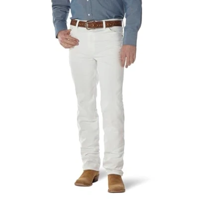 Bild av Wrangler herr cowboy cut slim fit ajuste Delgado De Corte Vaqueroااااا ااا ا Jeans, Vit, 32W x 32L
