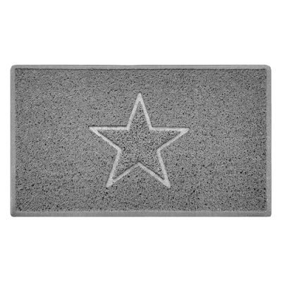 Bild av Nicoman Star präglad form entré dörrmatta smutsfångare tvättbar barriärdörrmatta inomhus eller utomhus (medium, grå, 75 x 44 cm)
