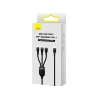 Bild av Baseus 3in1 USB cable Flash Series 2 C + micro Lightning 100W 1.5m (black)