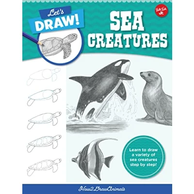 Bild av Let&#039;s Draw Sea Creatures: Learn to a Variety of Creatures Step by Step!: Volume 6