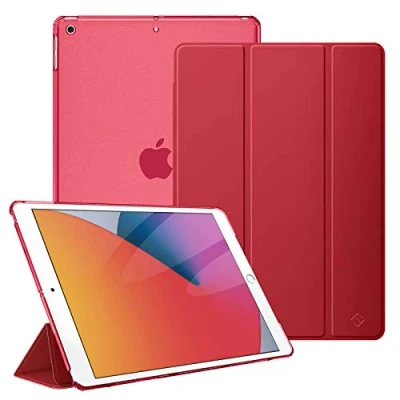 Bild av FINTIE fodral kompatibelt med iPad 10.2&quot; 9:e generationen 2021/iPad 8:e 2020/iPad 7:e 2019 lätt tunt bak transparent Mate Case Cover, rött