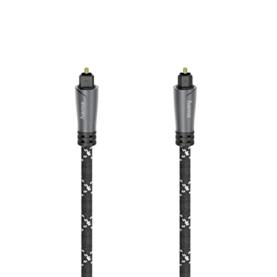 Bild av Hama Prime Line Digial audiokabel (optisk) TOSLINK kontakt till 1.5 m fiberoptisk svart