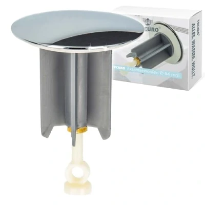 Bild av tecuro Universell excenterplugg avloppspropp 64 mm, förkromad för tvättställ 12007