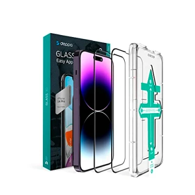 Bild av Deppa [2 Pack] Skärmskydd för iPhone 14 Pro (6,1&#039;) Screen Protector Härdat Glas Full täckning med Enkel [Bubble Free] Installationskit [Fodralkompatibel]