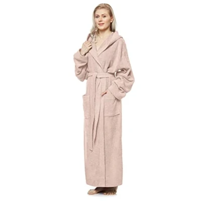 Bild av Badrock med huva för kvinnor, ankellängd, Färg: Gammelrosa, Storlek kvinnor: XL long, unisex: XXL long