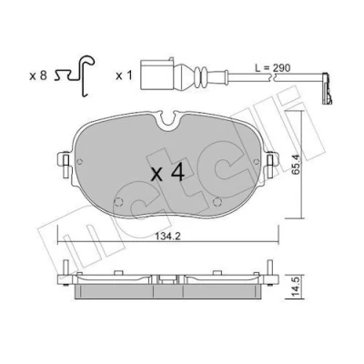 Bild av METELLI 22 1318 0 Jeu de plaquettes frein préparé pour indicateur d&#039;usure CUPRA: Born 3/5 portes