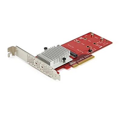Bild av StarTech.com x8 Dual M.2 PCIe PEX8M2E2 SSD adapter, Röd