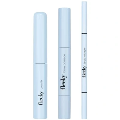 Bild av fleeky ögonbrynsset brow ║pomade &amp; mikropen 3 i 1 perfekt form skuggning fyllning definition för naturliga fläcksäkra resultat (brun)