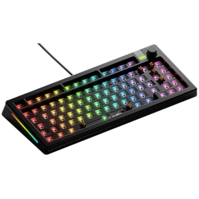 Bild av Glorious Gaming GMMK 3 PRO Barebones: tangentbordssats med vred, modulärt aluminiumhölje och packningssystem, utbytbara brytare, 75% TKL, ljuddämpande skum, aluminiumplatta, ISO/EU Svart