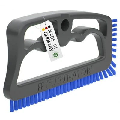 Bild av FUGINATOR® fogborste grå/blå borste för rengöring av fogar i badrum, WC, kök vägg och golvplattor, praktisk plattor