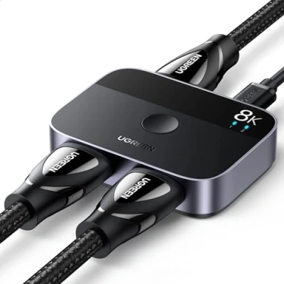 Bild av UGREEN HDMI Switch Splitter 8K@60Hz 4K@144/120/60Hz, Aluminium 2 in 1 Out/1 Out, för PS5/PS4/Xbox/TV Box/Blu ray Player/DVD Player/Projector/Monitor/Laptop