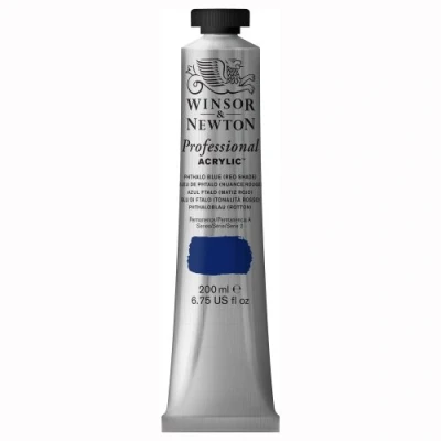 Bild av Winsor &amp; Newton 2337514 professionell akrylfärg i 200 ml tub, hög täckkraft, konstnärskvalitet, ftaloblå röd ton