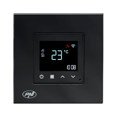 Bild av Smart termostat PNI CT26B WiFi elektrisk golvvärme eller pumpgrupp, golvgivare ingår, 10A, infälld montering, styrning från Tuya applikationen