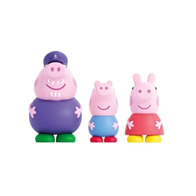 Bild av Peppa Pig Set med 3 badfigurer, vatten och badleksaker, inklusive George, farfar (DeQube 919D00047)