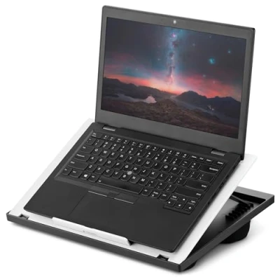Bild av Navaris laptopbricka justerbar knäbricka för bärbar dator, laptopstativ, med kudde, laptopbord, ritbordsbricka, soffa vit