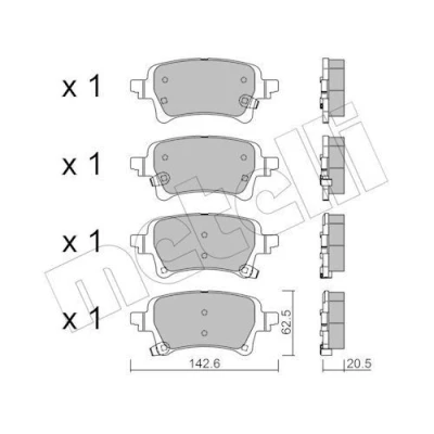 Bild av METELLI 22 1376 0 Jeu de plaquettes frein avec indicateur d&#039;usure JEEP: Wrangler IV, Gladiator