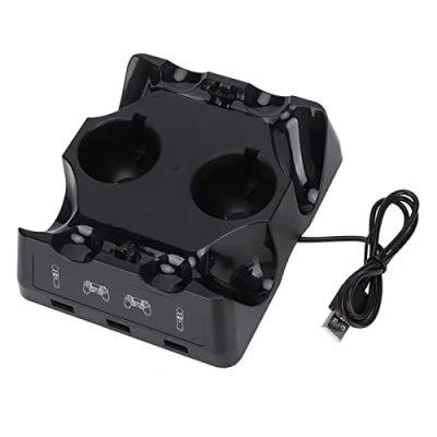 Bild av Kuuleyn Ps4 laddare, kontrollhållare, laddare dockningskontroll för Move Ps4/ps4 Move/ps4 VR Controller Four Charge Dock