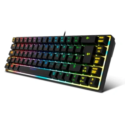 Bild av Krom KALISTA gaming Membrane Keyboard RGB Rainbow, 62% formfaktor, läge, N 19 Anti ghosting, Windows Mac, engelsk layout, svart