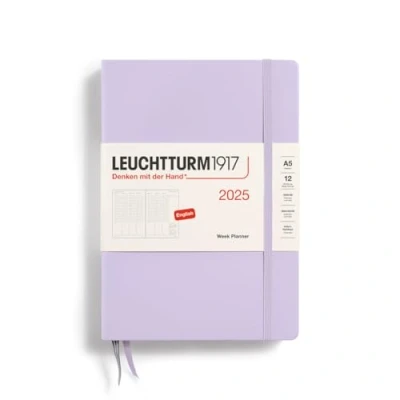 Bild av LEUCHTTURM1917 370794 veckoplanerare medium (A5) 2025, lila, engelska