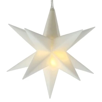 Bild av Ljusstjärna 3D 12 spetsar att hänga upp Ø 8 cm timerfunktion 3 m matningskabel julstjärna julbelysning (stjärna vit cm)