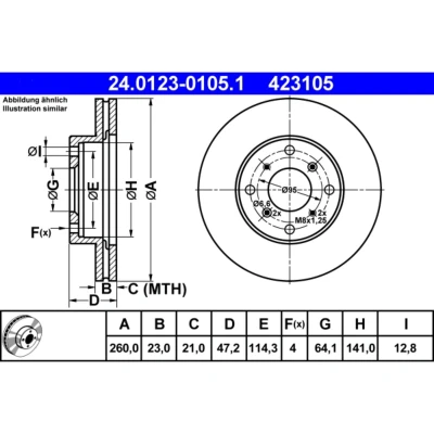 Bild av Bromsskiva Ate 24.0123 0105.1