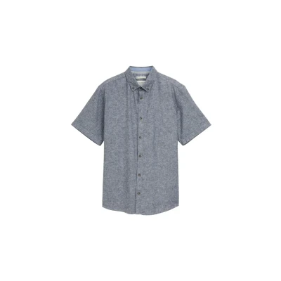 Bild av TOM Tailor Printed Skjorta, Storlek: Large, Navy chambray dot design