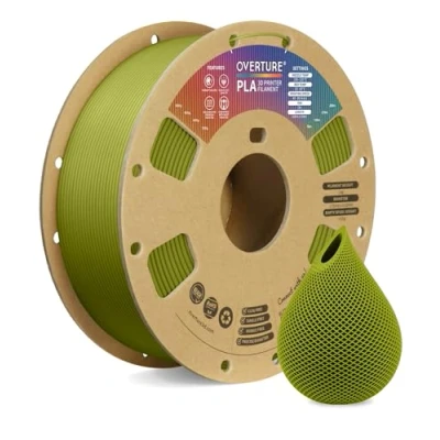 Bild av OVERTURE PLA filament 1,75 mm 3D skrivarfilament, 1 kg kartongspole (2,2 lbs), dimensionell noggrannhet +/ 0,02 mm, passar de flesta FDM skrivare(Olivgrön)