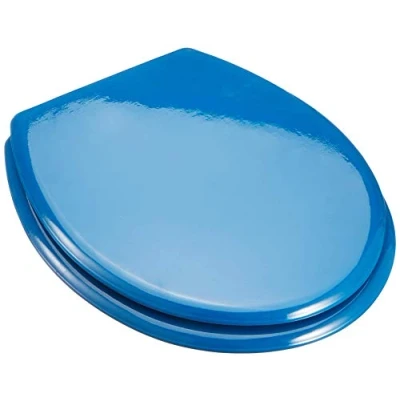 Bild av MSV 140015, rostfritt stål gångjärn toalettsits, mörkblå, 43,5 x 37,5 1,8 cm