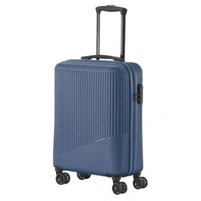 Bild av Travelite 4 hjuls resväska set 3 delar storlekar L/M/S, bagage serie Bali: ABS hårda skal trolleys, blå, Trolley Handgepäck (55 cm), Handbagage med hårt hjul