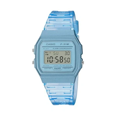 Bild av Casio Kvartsur med hartsrem, blå, 20 (modell: F 91WS 2CF), BLÅ,