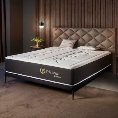 Bild av NATURALEX Privilege madrass 135 x 190 cm mycket tjock 30 hotellkollektion HR minnesskum, blå latex, andas, allergivänlig, stor komfort inför sommar/vinter