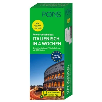 Bild av PONS Power Vokabelbox Italienisch in 4 Wochen: Schnell und einfach Vokabeln lernen mit 800 Karten